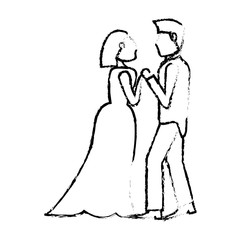 couple wedding love sketch vector iillustration eps 10