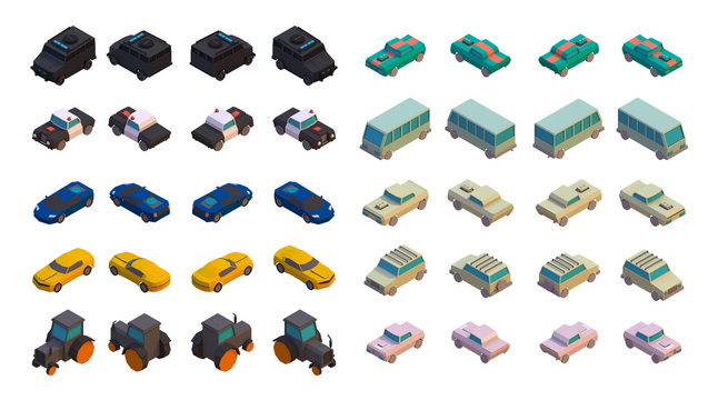 3D Isometric Cars