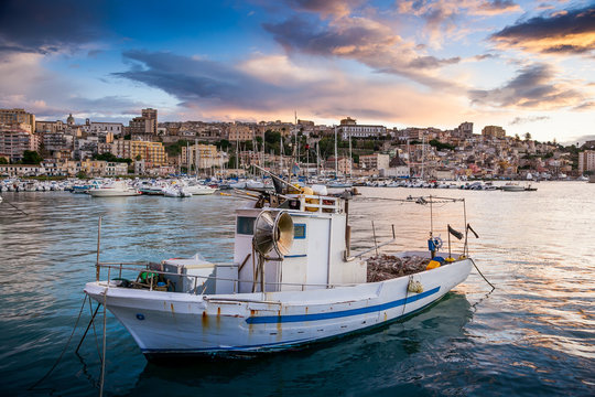 SCIACCA, ITALY - October 18, 2009: panoramic view of coastline in Sciacca, Italy