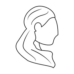 portrait woman bride outline vector illustration eps 10