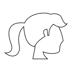 portrait woman bride outline vector illustration eps 10
