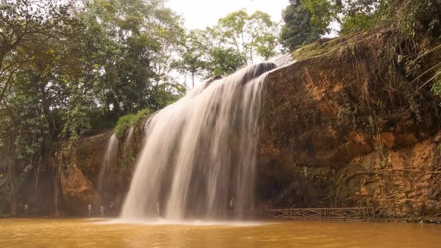 Prenn Waterfall. Da lat. Prenn is one of the waterfalls retained the pristine of the Highland mountains. 10 km south of the city. Vietnam. Timelapse.