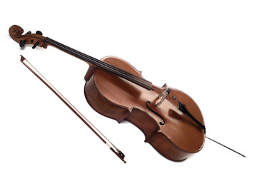 Cello musical instruments isolated on white