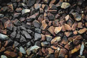 texture of gravel stone on railway tracck.