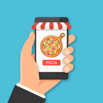 Online Pizza Ordering Concept.