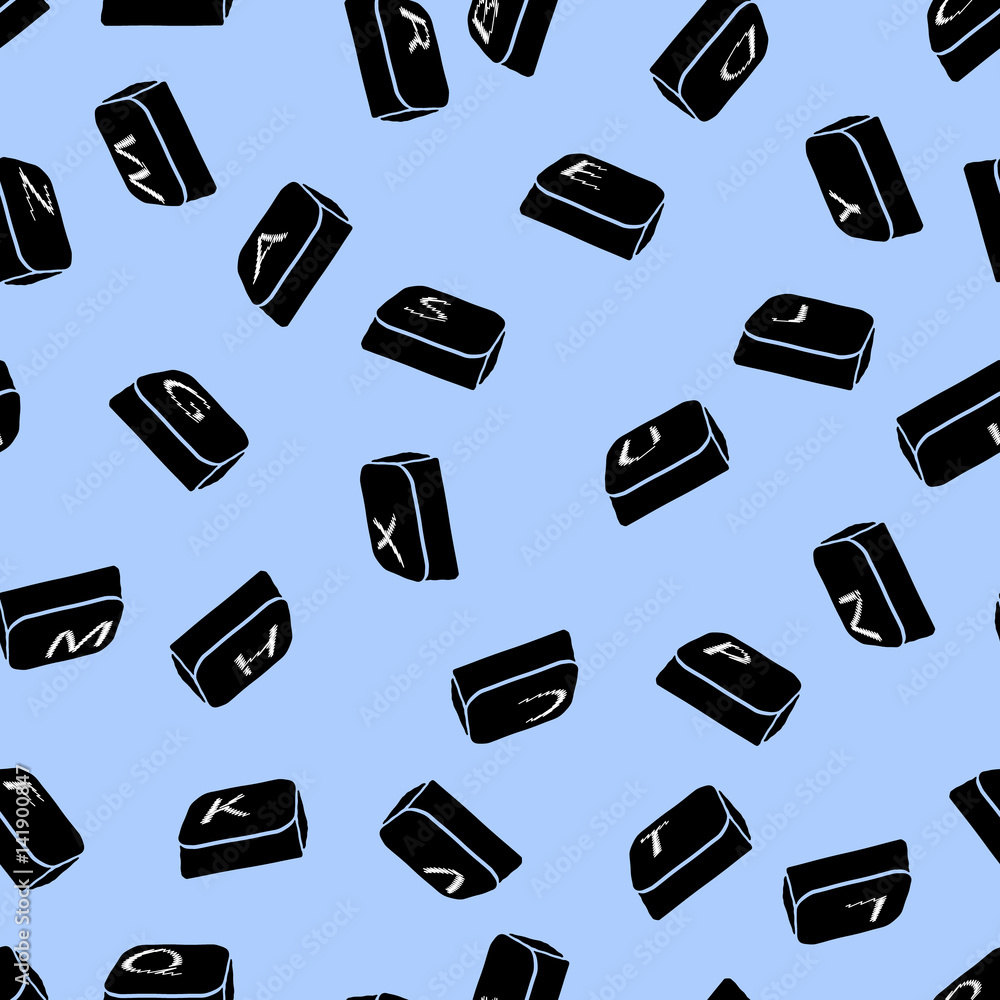 Fototapete vector background of black buttons with english alphabet. seamless pattern of buttons from the keybo
