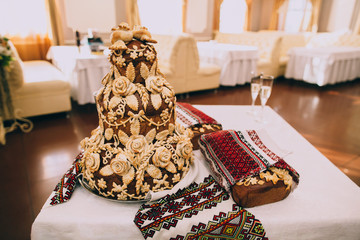 Ukrainian wedding bread. Traditional wedding symbol