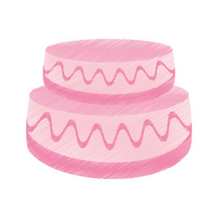 drawing cake wedding dessert vector illustration eps 10