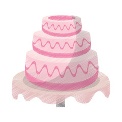 drawing cake wedding dessert vector illustration eps 10