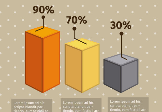 3D Bar Chart Infographic Data Visualization Statistics Template