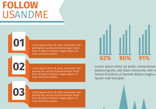Mulitpurpose Numbered Tab Infographic with Graphs
