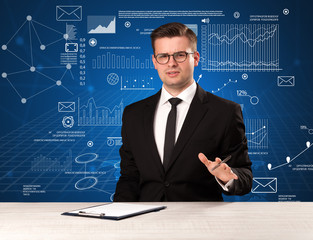 Businessman sitting at a desk