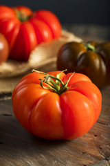 Raw Organic Red and Brown Heirloom Tomatoes