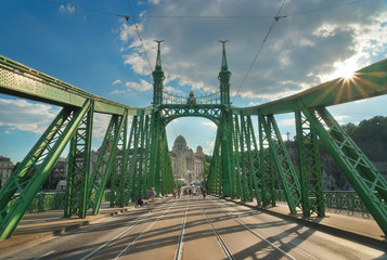 Beautiful Liberty Bridge in Budapest Hungary