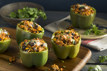 Homemade Meat and Rice Stuffed Bell Peppers