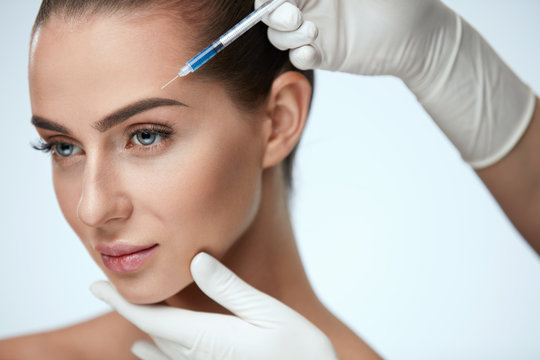 Beauty Face. Beautiful Woman Getting Facial Lifting Injections