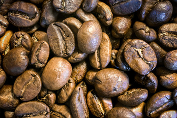 Whole Coffee Beans Up Close