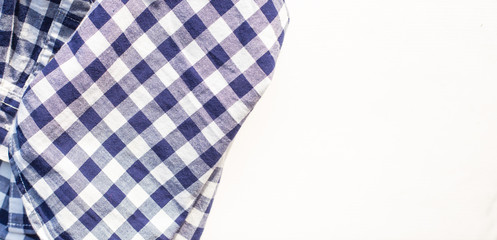 Fiber napkin. Checkered napkin on white background