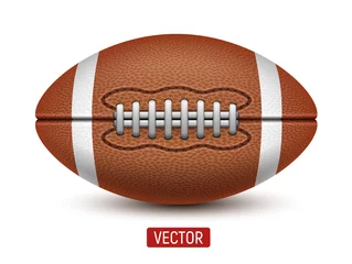 Fototapete Ballsport Vector American Football or Rugby ball isolated over a white background.