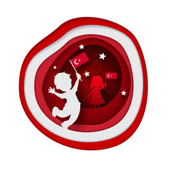 Children holding national flag