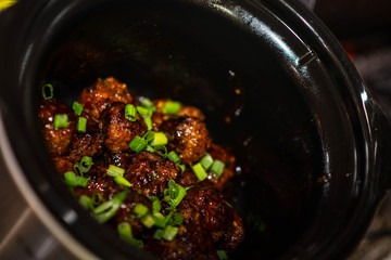 Korean meatballs in a crockpot