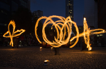 Synchronised Fire Spinning