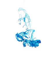 Abstract image of blue ink in water.