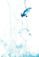 Abstract image of blue ink in water.