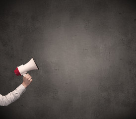 Megaphone on plain background