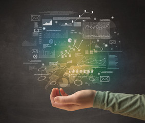 Hand holding business plan