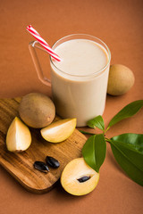 tasty and healthy Chikoo or chiku Milkshake Recipe (Sapota Milkshake) | Chikku Milkshake with...