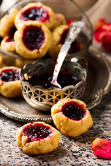 cookies with blackcurrant jam..style rustic