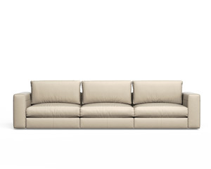 Isolated leather beige sofa