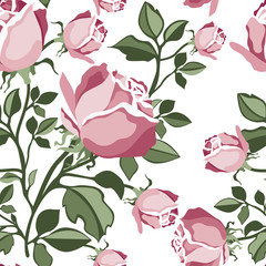 Floral pattern with colorful roses.Seamless pattern   with flower.Textile texture