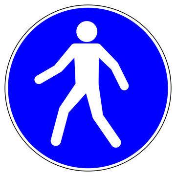 shas82 SignHealthAndSafety shas - German / Gebotszeichen: Fußgängerweg benutzen - english / mandatory action sign: pedestrians must use this route - xxl g5138