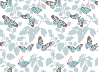 Beautiful pattern with flying butterflies.