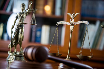Fototapeta na wymiar Law and Justice ConceptJudge gavel on table, closeup