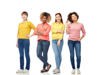 Fototapeta premium happy young women over white background