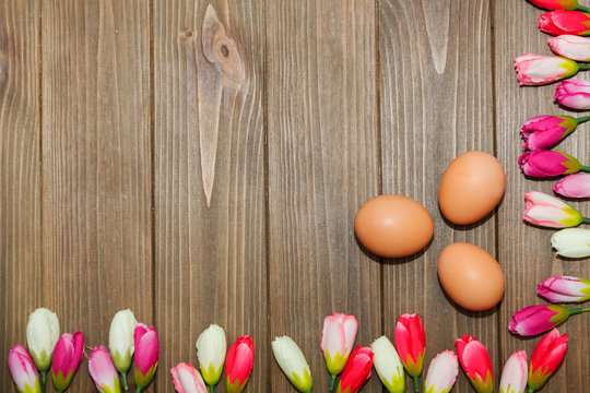 Eggs and tulips