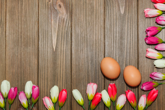 Eggs and tulips