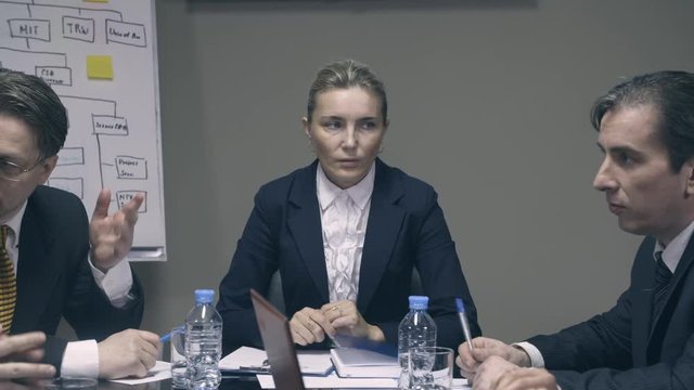 Female boss is disappointed in employees