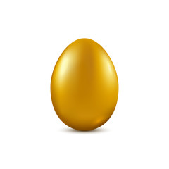 Gold easter egg isolated on white background. Vector illustration.