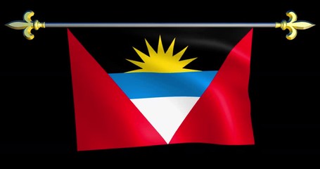Large Looping Animated Flag of Antiqua and Barbuda 