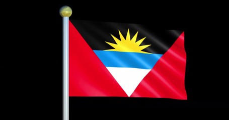 Large Looping Animated Flag of Antiqua and Barbuda 