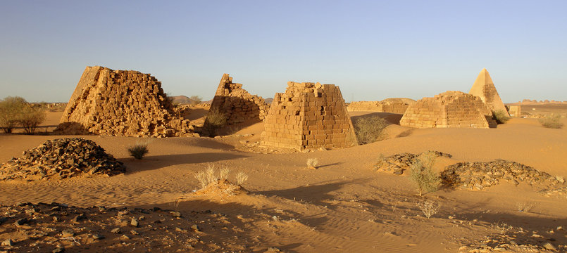 The Pyramids of Meroe of  the western cemetery in Sudan
