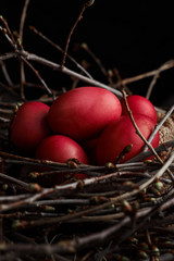 Easter eggs of red color