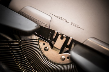 old typewriter with text download here