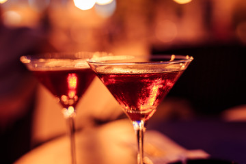 Martini glass on a table