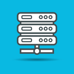 Computer server icon. Flat design, vector illustration.