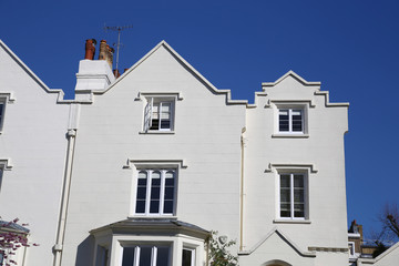Modern stone facade on a sunny day